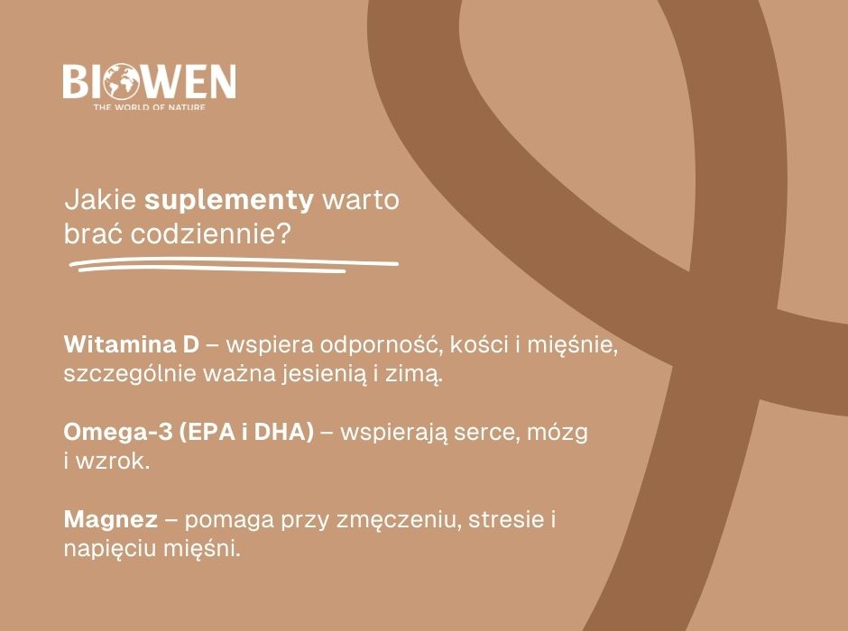 Co suplementować codziennie - infografika