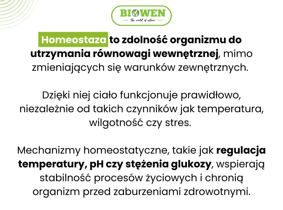 Co to jest homeostaza - infografika