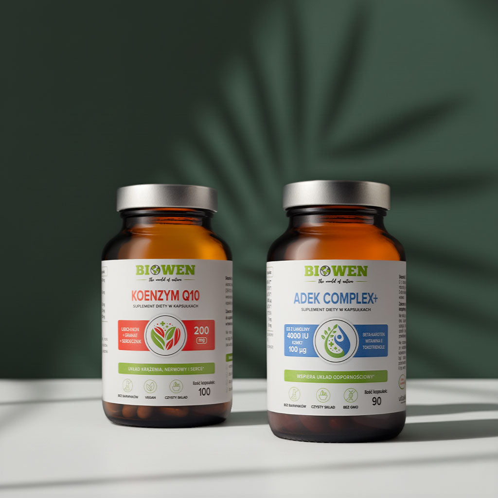 Koenzym Q10 i ADEK Complex elementy zestawu dla kobiet Biowen
