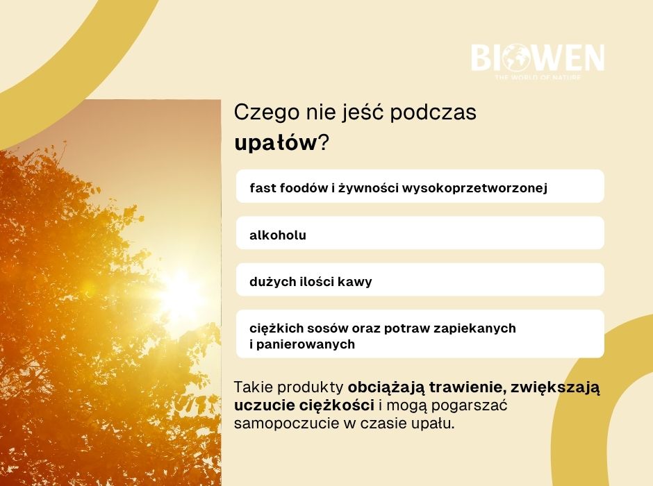 Czego nie jeść podczas upałów? - infografika