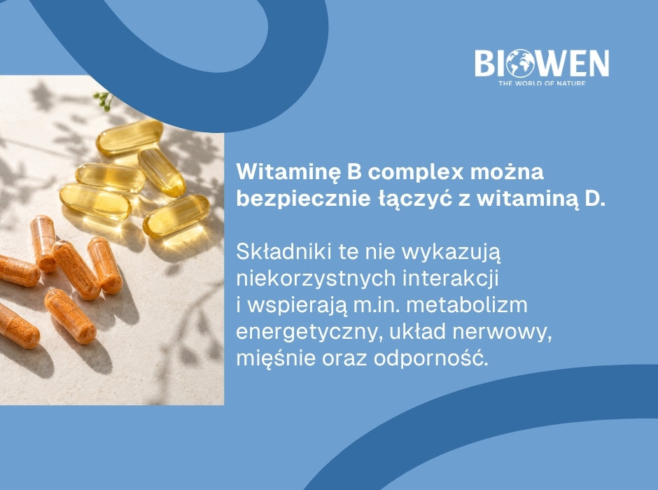 Czy witaminę B complex można brać z witaminą D? - infografika
