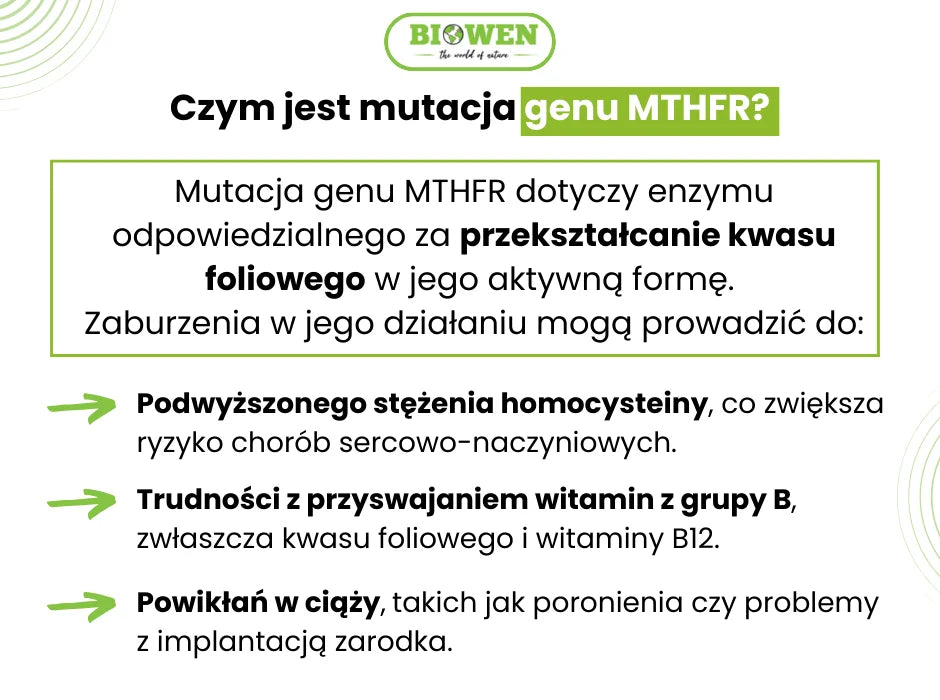 Czym jest mutacja MTHFR - infografika
