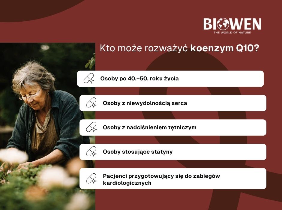 Kto może rozważyć koenzym Q10? - infografika