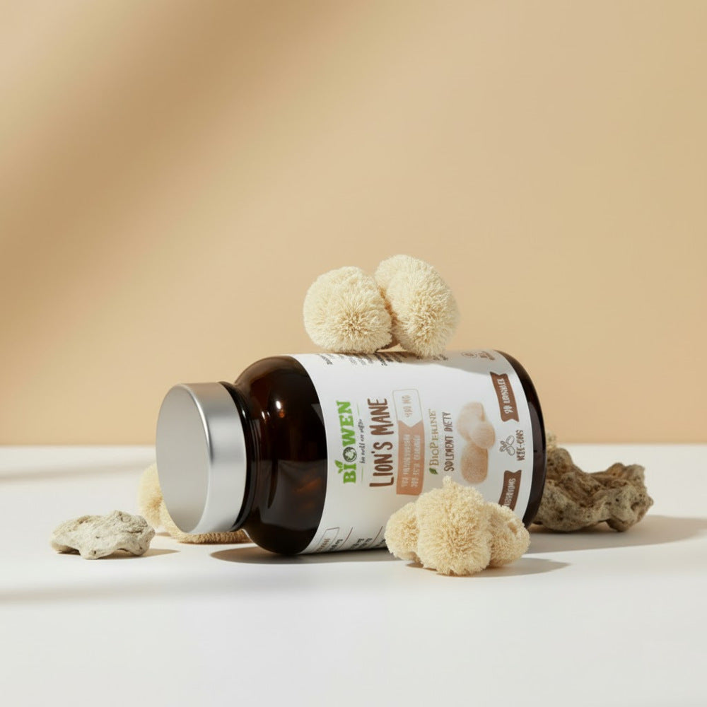 Opakowanie Biowen Lion’s Mane 90 kapsułek z grzybami soplówki jeżowatej
