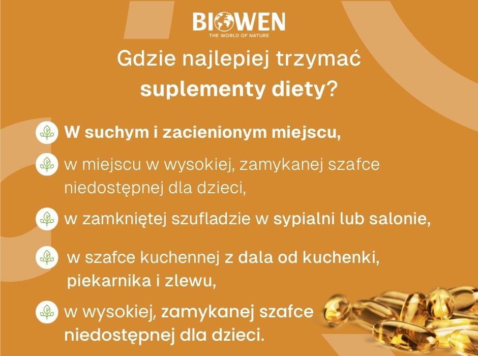Gdzie trzymać suplementy? - infografika