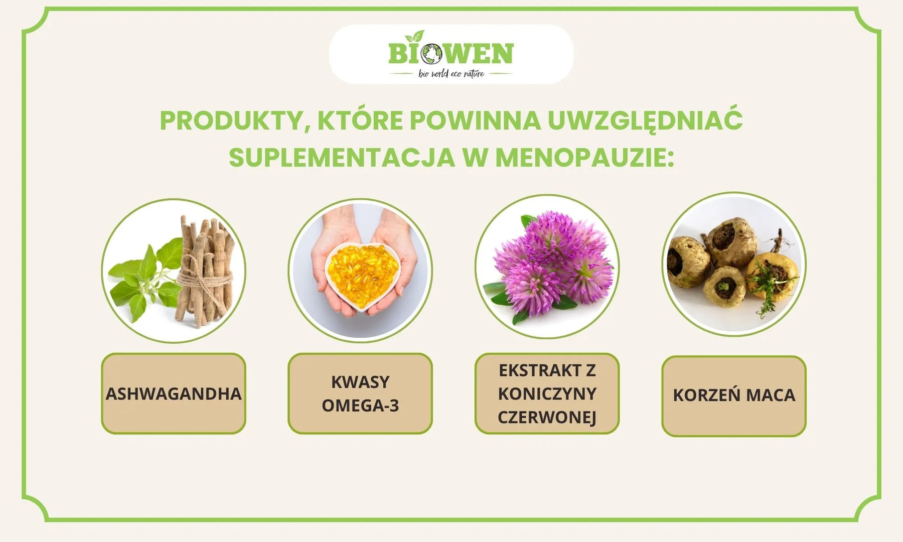 Suplementy w menopauzie - infografika