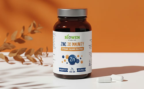 Cynk Complex+ (Zinc 3x Immunity) Biowen 100 kaps. na odporność.