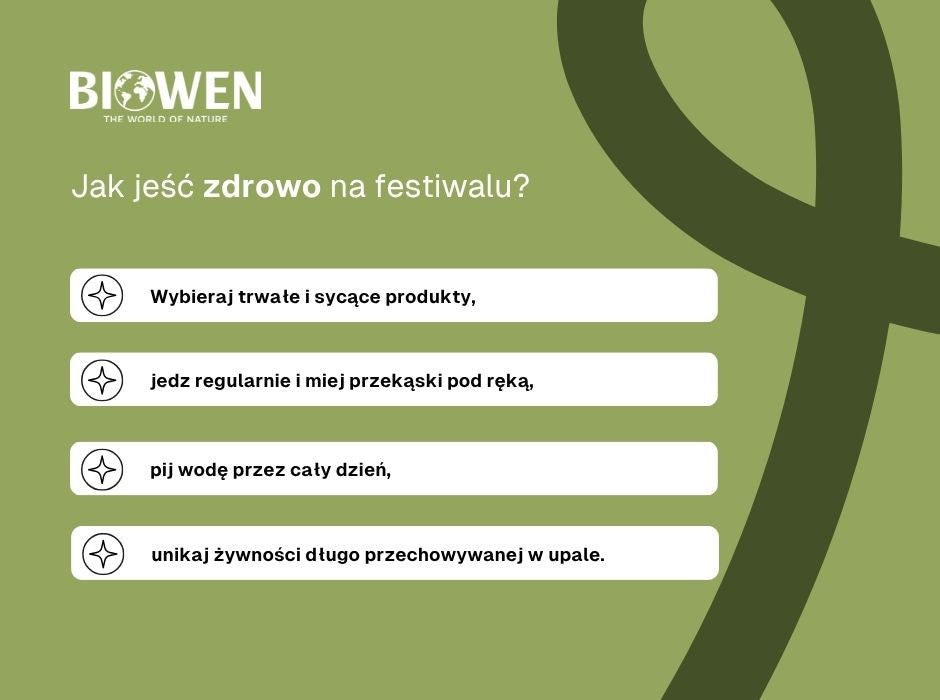 Jak jeść zdrowo na festiwalu? - infografika