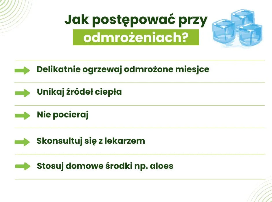 Jak postępować przy odmrożeniach? - infografika