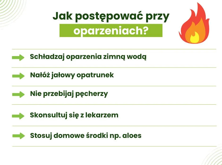 Jak postępować przy oparzeniach? - infografika