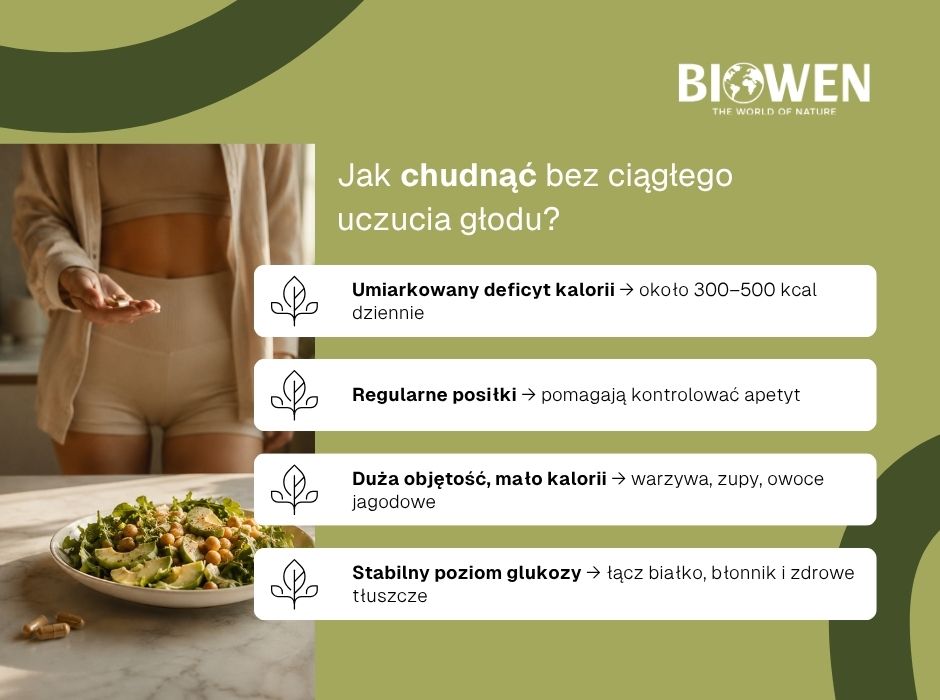 Jak chudnąć bez ciągłego uczucia głodu? - infografika