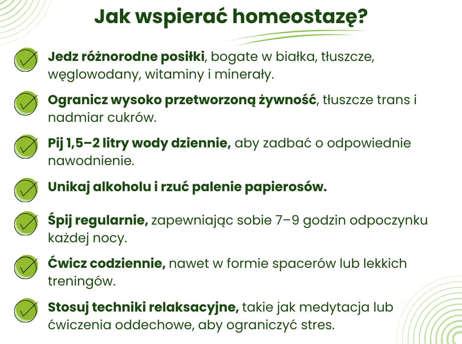 Jak wspierać homeostazę - infografika