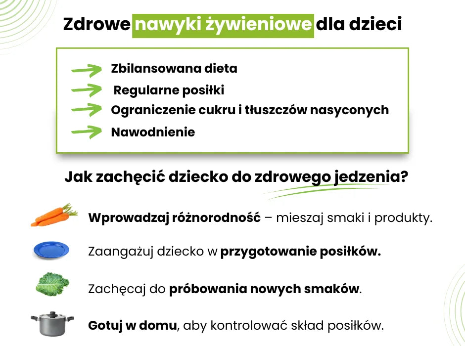Jak zachęcić dziecko do zdrowego jedzenia - infografika