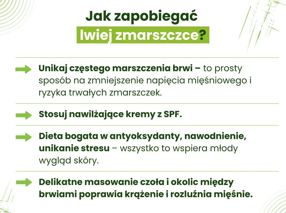 Jak zapobiegać lwiej zmarszczce - infografika