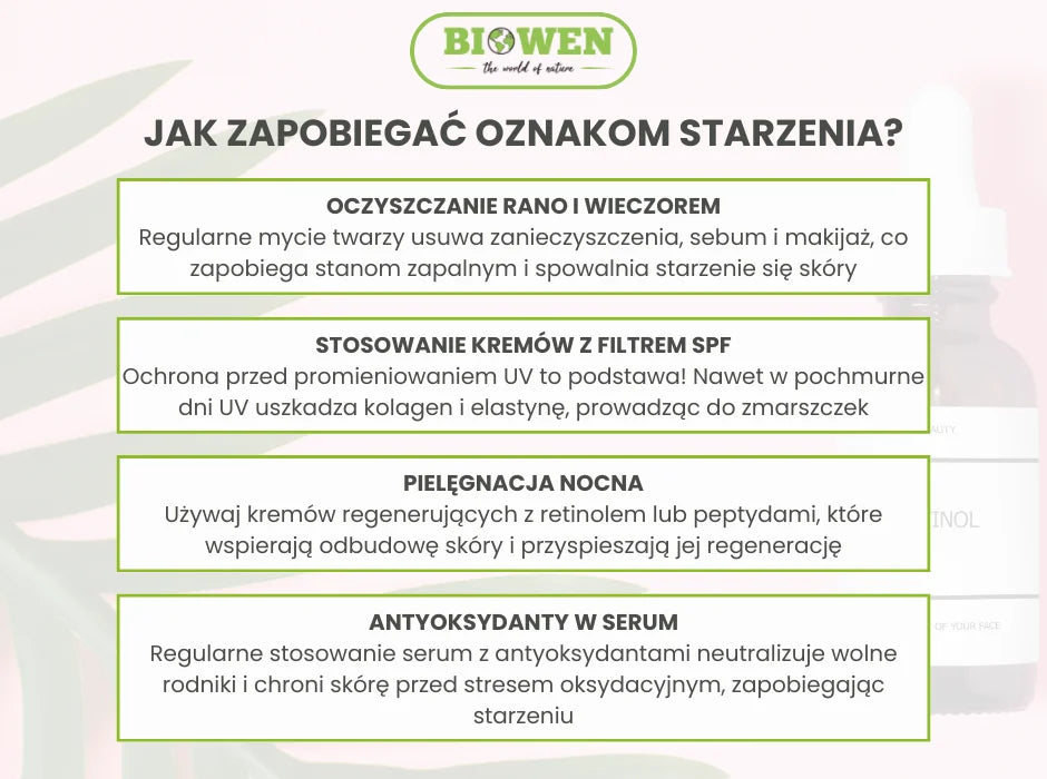 Jak zapobiegać oznakom starzenia się - infografika