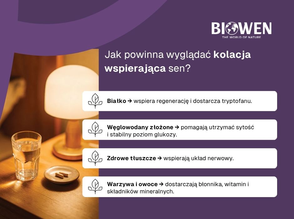 Jak powinna wyglądać kolacja wspierająca sen? - infografika