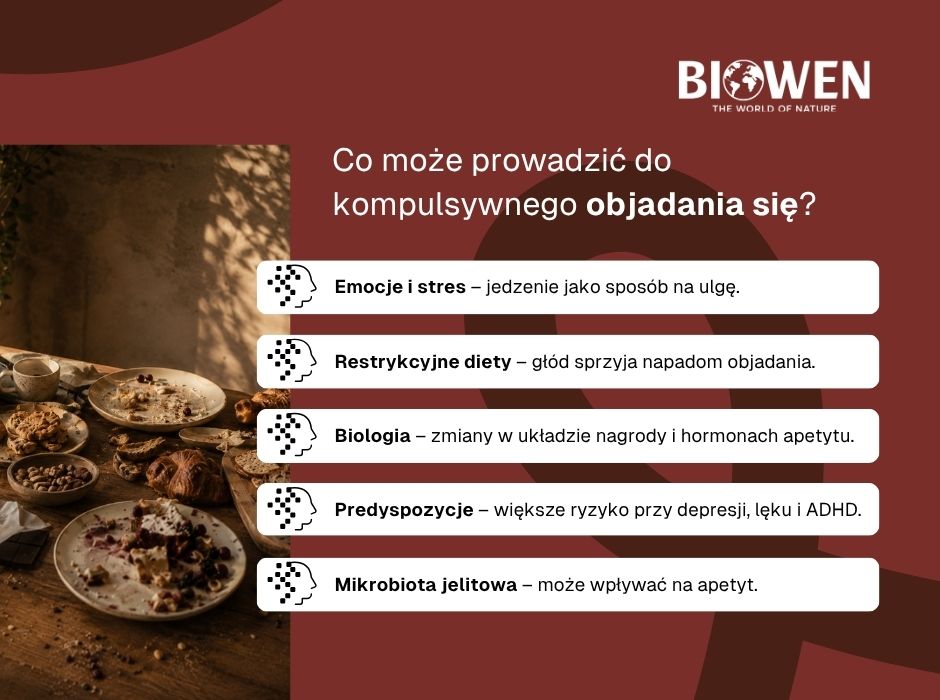 Co może prowadzić do kompulsywnego objadania się? - infografika