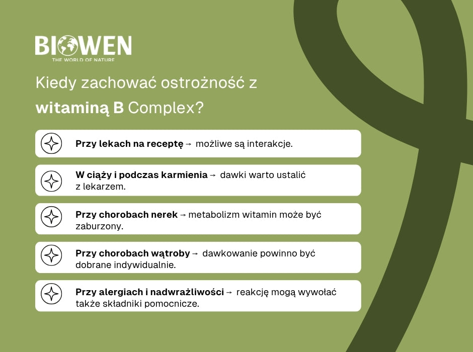 Kiedy zachować ostrożność z witaminą B Complex? - infografika