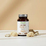 Słoiczek Biowen Lion’s Mane 90 kapsułek ustawiony na jasnym tle z grzybami