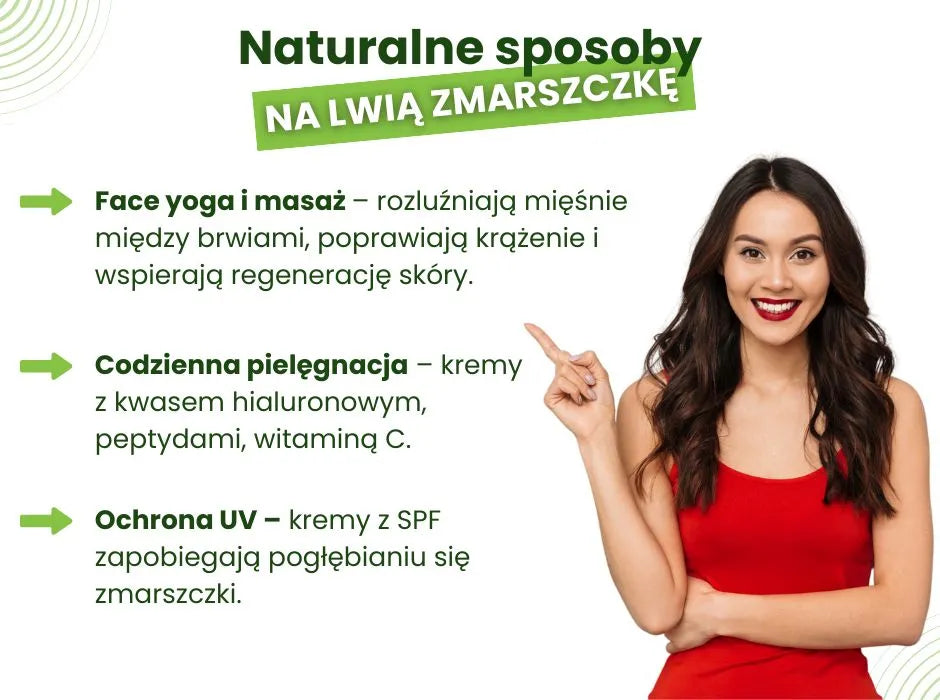 Lwia zmarszczka - naturalne sposoby na jej usunięcie - infografika