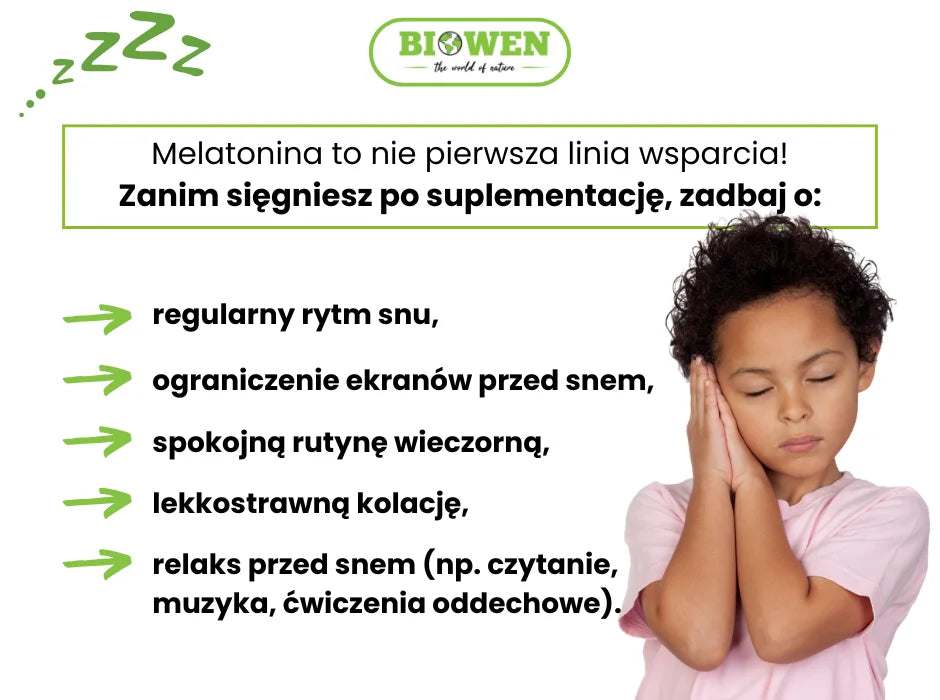 Naturalne wsparcie snu dziecka - infografika