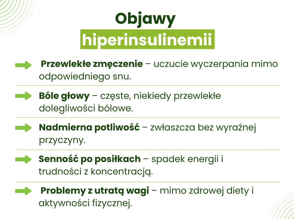 Objawy hiperinsulinemii - infografika