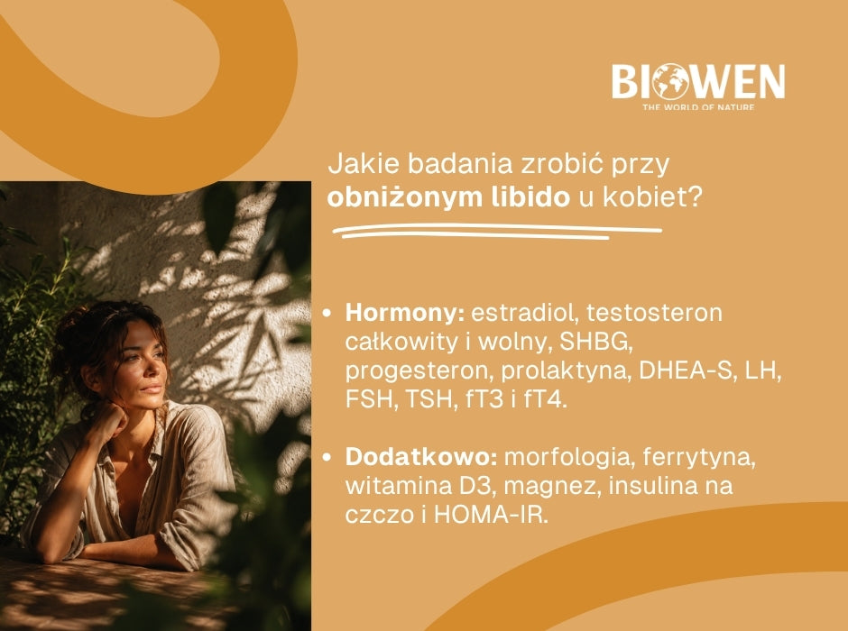 Jakie badania zrobić przy obniżonym libido u kobiet? - infografika