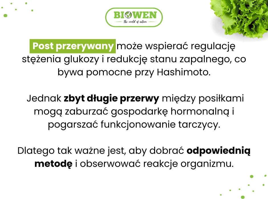 Post przerywany a Hashimoto - infografika