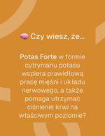 Infografika o działaniu Potas Forte Biowen pomagającym utrzymać prawidłowe ciśnienie krwi.