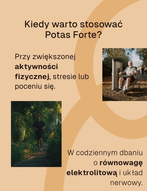 Grafika o Potas Forte Biowen 100 kapsułek zalecanym przy aktywności fizycznej