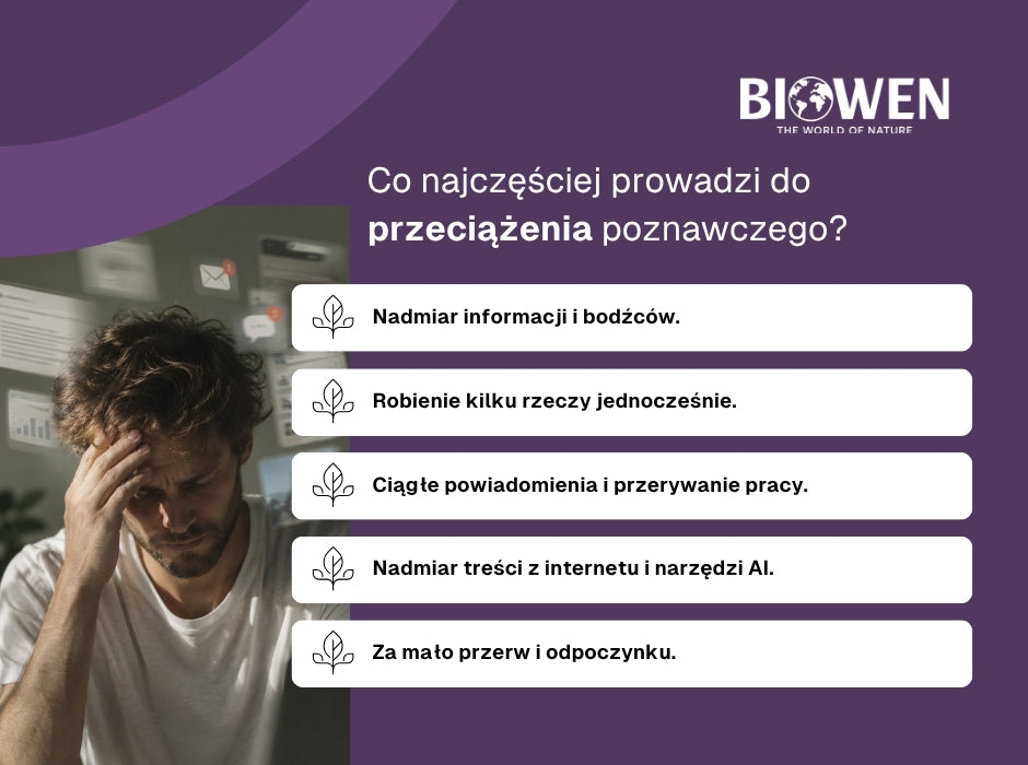 Co najczęściej prowadzi do przeciążenia poznawczego? - infografika