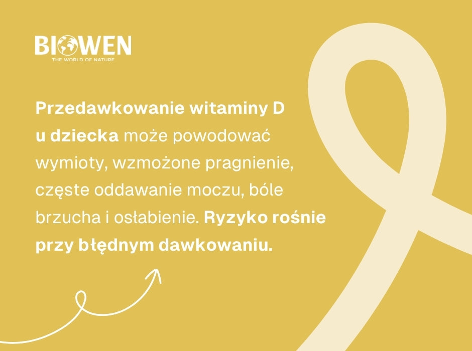 Przedawkowanie witaminy D 
u dziecka - infografika