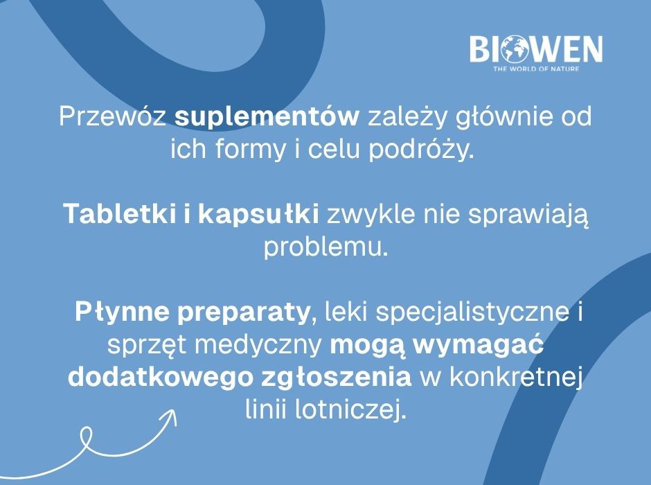 Przewóz suplementów - infografika