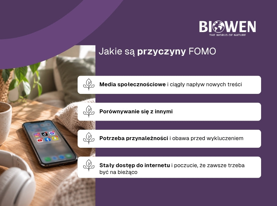 Przyczyny FOMO - infografika