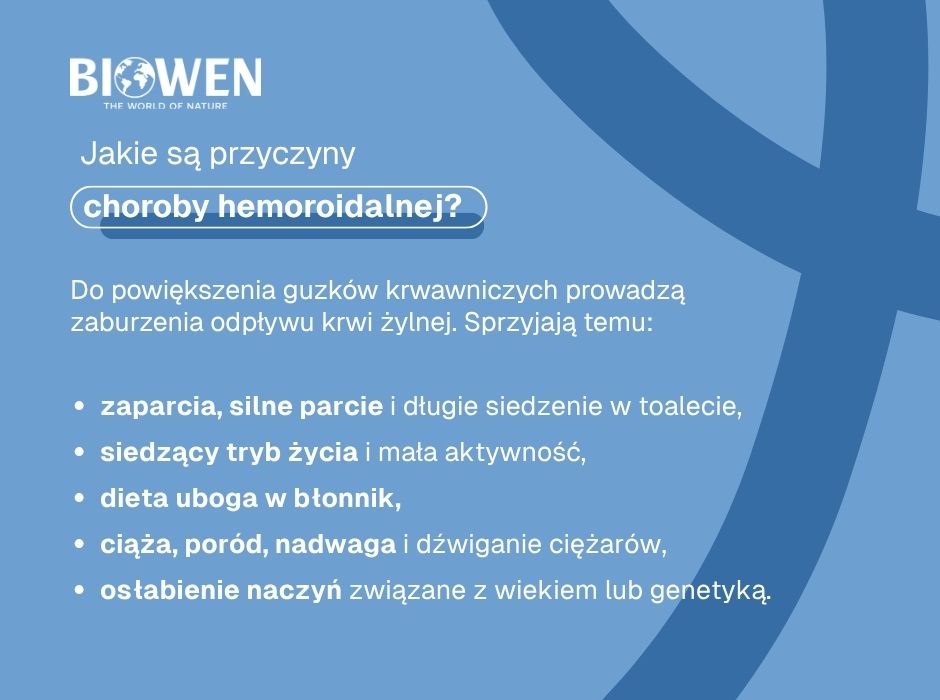Przyczyny hemoroidów - infografika