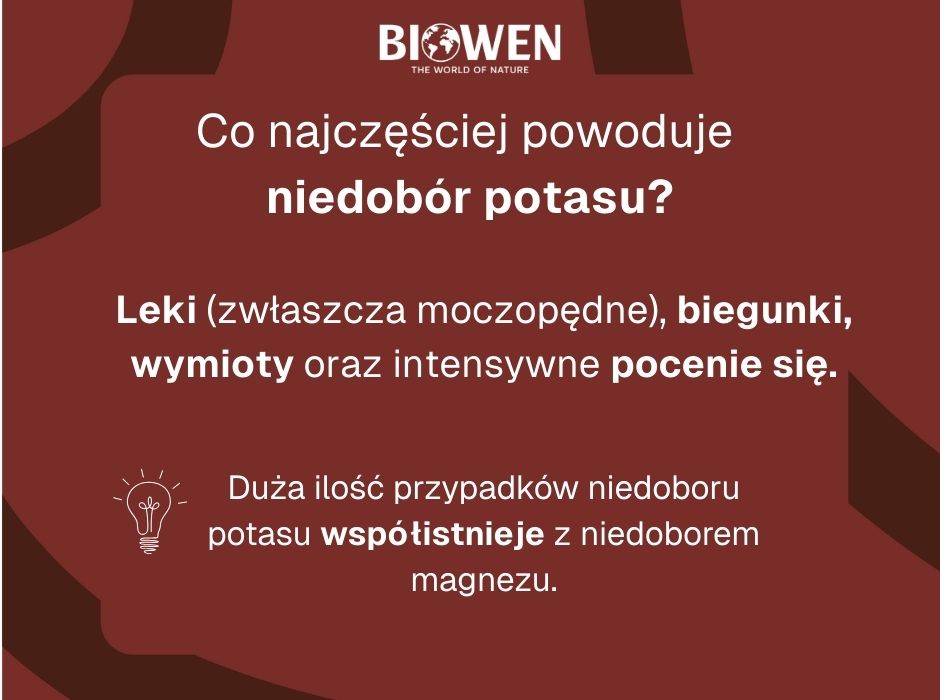 Przyczyny niedoboru potasu - infografika