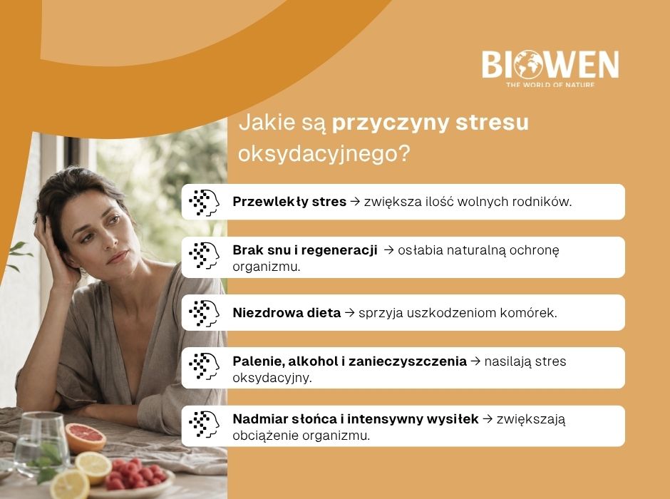 Jakie są przyczyny stresu oksydacyjnego? - infografika