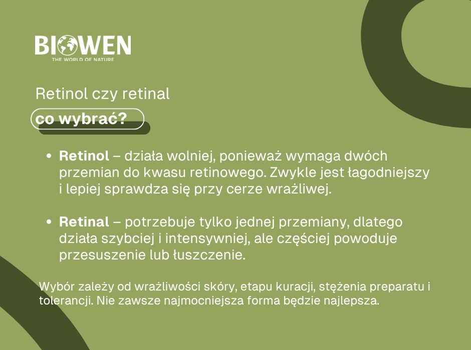 Retinol czy retinal - infografika