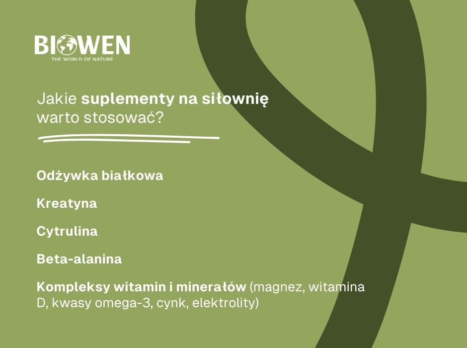 Suplementy na siłownię - infografika