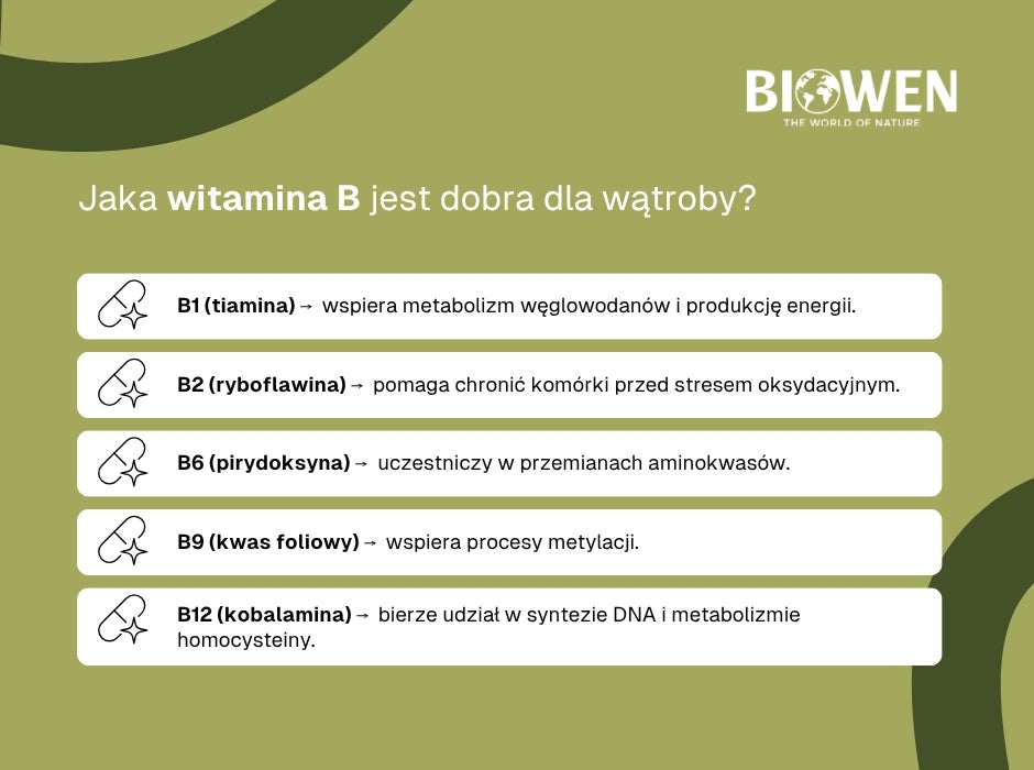 Jaka witamina B jest dobra dla wątroby? - infografika