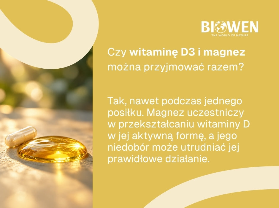 Witamina D3 magnez, czy można brać razem?- infografika