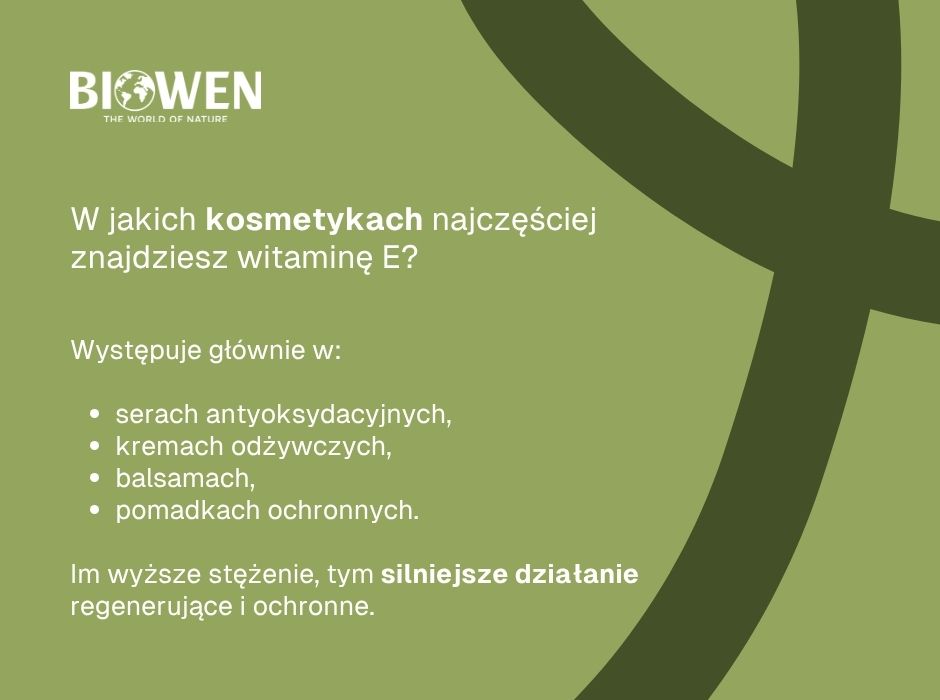 W jakich kosmetykach najczęściej znajdziesz witaminę E? - infografika