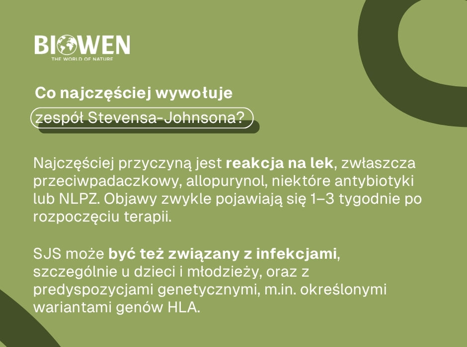 Co najczęściej wywołuje zespół Stevensa-Johnsona? - infografika