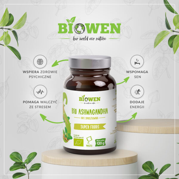właściowości bio ashwagandhy w proszku