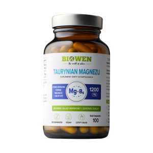 Taurynian magnezu z witaminą B6 (P-5-P) - Biowen - 100 kapsułek