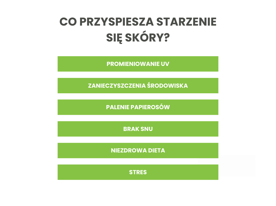 Co przyśpiesza starzenie się skóry? - infografika