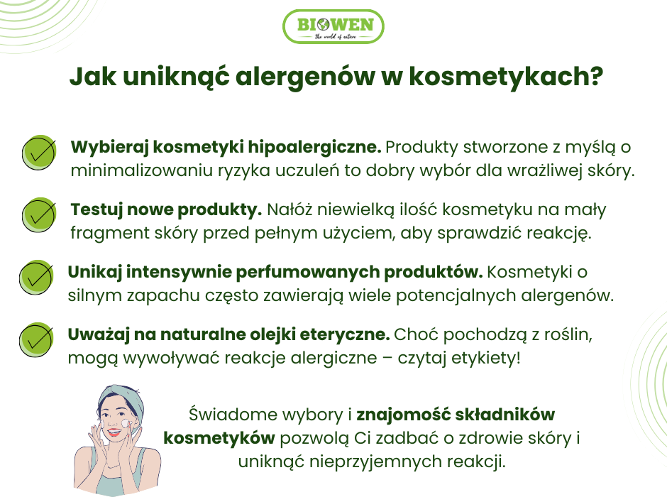 Jak uniknąć alergenów w kosmetykach - infografika