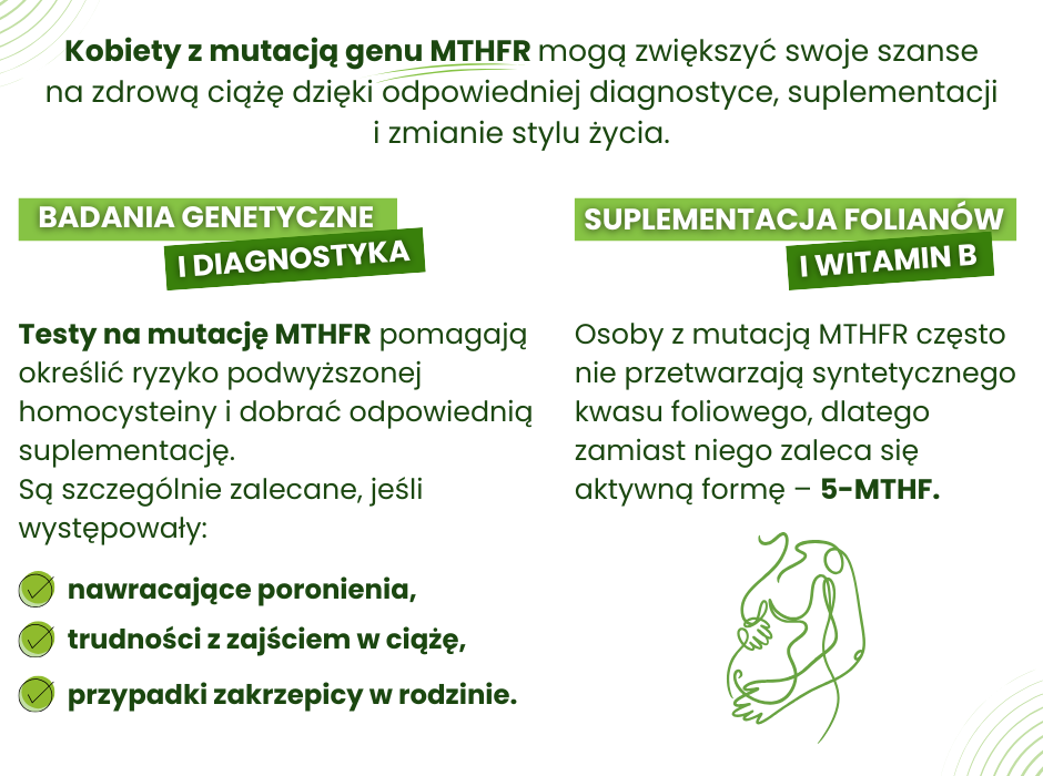 Mutacja genu MTHFR a ciążą - infografika