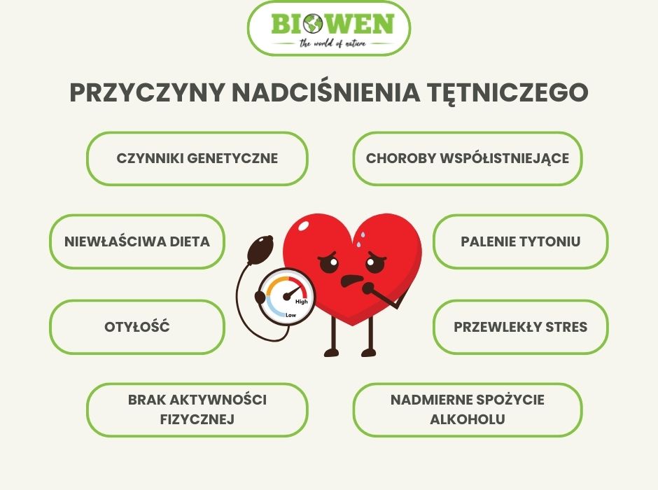 Przyczyny nadciśnienia tętniczego - infografika