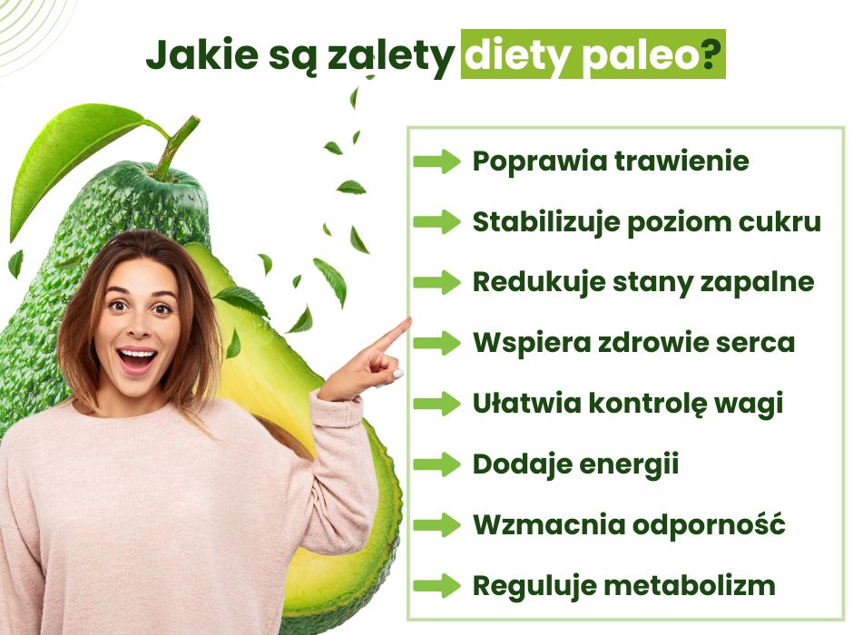 Zalety diety paleo - infografika